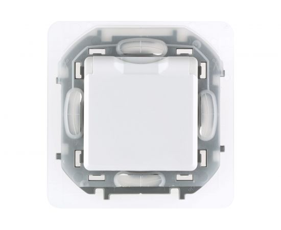 Розетка Legrand 2К+З IP 44 с откидной крышкой и шторками 16 А - 250 В - INSPIRIA - белый 673740 