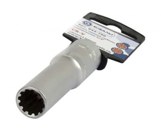 Головка торцевая универсальная (13 мм; 1/2; SPLINE; Cr-V) КОБАЛЬТ 643-750 – изображение 2