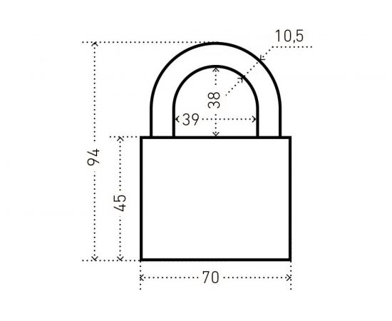 Навесной замок Аллюр ВС2С-701 (черный; 10.5 мм) 6632 – изображение 2