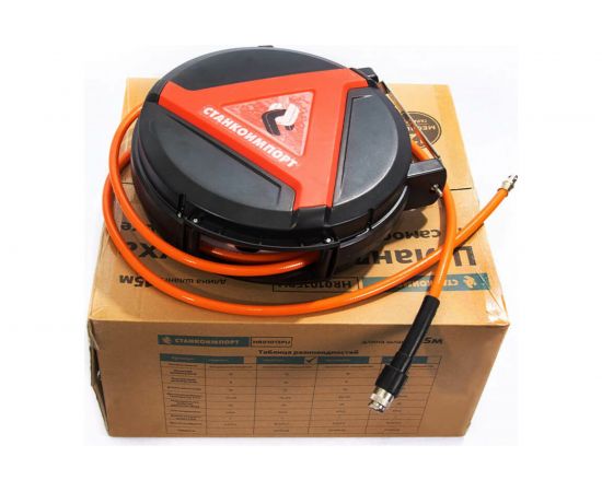 Шланг на самоскручивающейся катушке 8/12 мм, 10 метров СТАНКОИМПОРТ HR0812HPVC – изображение 2