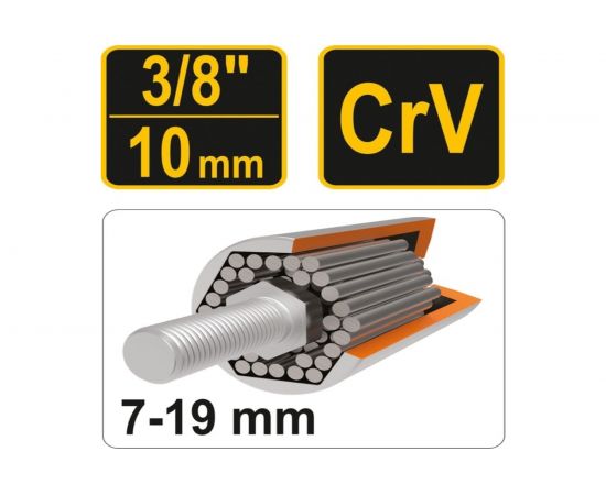Головка универсальная (7-19 мм; 3/8"") VOREL 53002 – изображение 2
