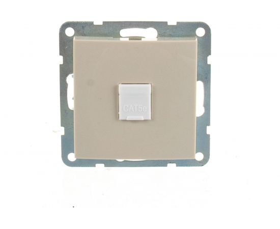 Компьютерная розетка LK Studio RJ-45, категория 5е, с накладкой, бежевый 866101-1 – изображение 2