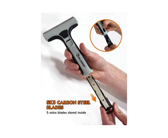 Малярный скребок Rollingdog с 5-ю сменными лезвиями в комплекте, углеродистая сталь SK5, 50375 – изображение 3