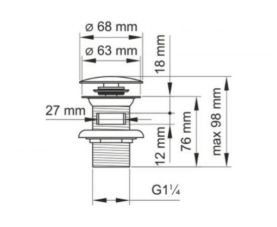 Донный клапан WasserKRAFT Push-up A080 – изображение 3