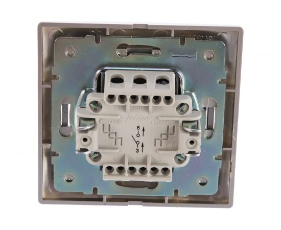 Выключатель Lezard MIRA серый металлик, со вставкой 701-1010-100 – изображение 3