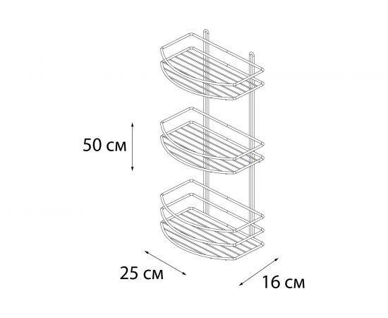 Овальная полка FIXSEN трехэтажная, хром FX-720-3 – изображение 3