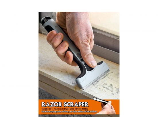 Малярный скребок Rollingdog с 5-ю сменными лезвиями в комплекте, углеродистая сталь SK5, 50375 – изображение 4