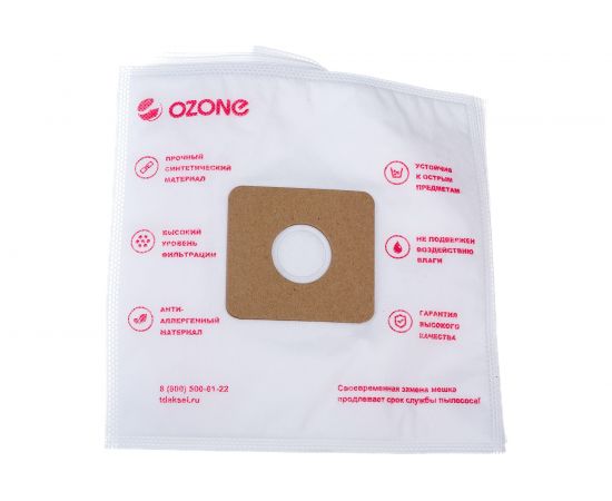 Мешки-пылесборники синтетические 12 шт + 2 микрофильтра для пылесоса Ozone XXL-58 – изображение 4