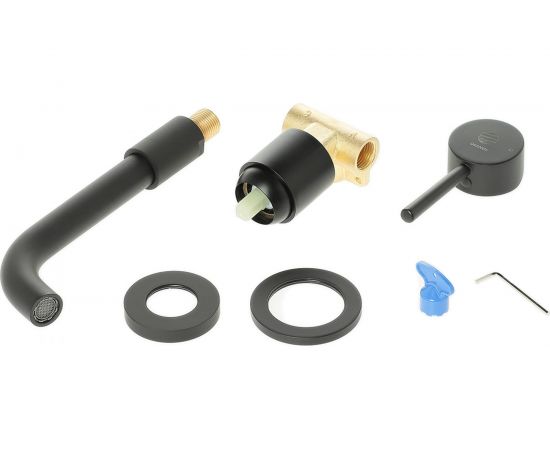 Смеситель для раковины скрытого монтажа Orange Karl черный M05-722b – изображение 4