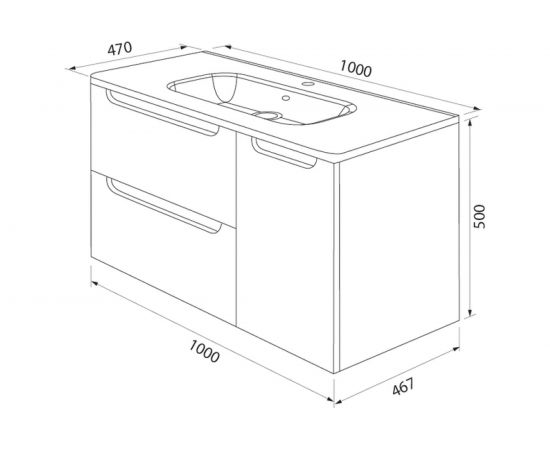 Тумба с умывальником IDDIS Edifice подвесная, 100 см, белая EDI10W1i95K – изображение 5