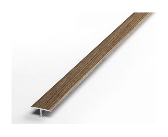 Порог прямой Т-образный алюминиевый ЛУКА (5 шт, 20 мм, 2,7 м, ламинирование, Дуб мокко) УТ000020987 