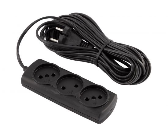 Удлинитель Engy Эконом 10 метров, 3 розетки, черный 186750 