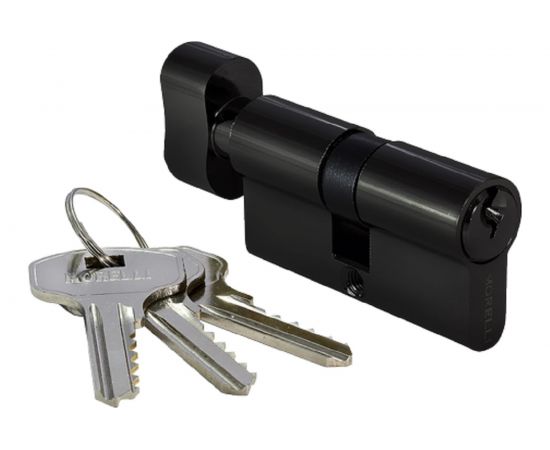Ключевой цилиндр с заверткой MORELLI 60мм, цвет-черный 60CK BL 9012520 