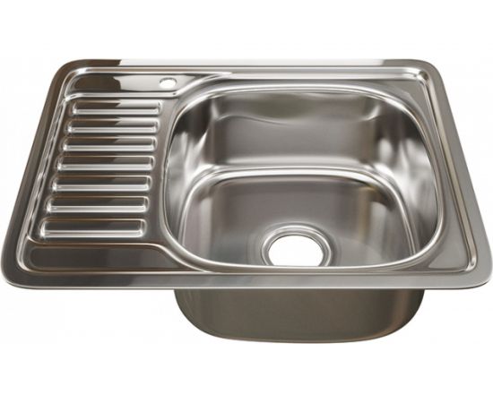 Врезная мойка mixline 48х58х18 см, 0.8, правый выпуск 3 1/2, с сифоном 535618 