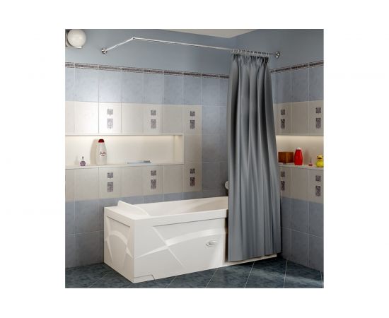 Карниз для шторы на прямоугольную ванну Радомир Г-образный 170х75 хром 1-12-2-0-0-991 