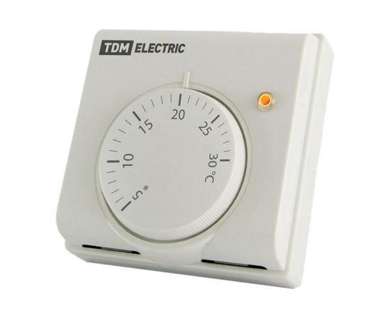 Термостат механический открытого монтажа НТ-1 (индикатор; вкл/выкл; 10 А; 230 В; белый) TDM SQ2503-0009 