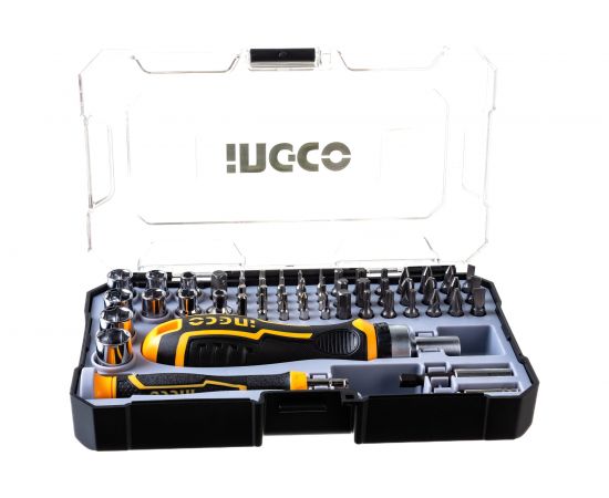 Реверсивная отвертка с набором бит INGCO 55 шт. HKSDB0558 – изображение 2