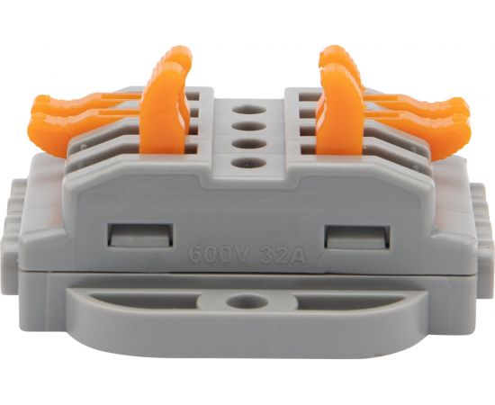 Проходная клемма REXANT с рычажком 4 полюса 0,08-4 мм2 с монтажной площадкой серая 25 шт 07-6264 – изображение 2