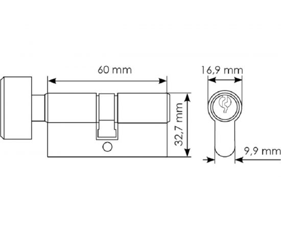 Ключевой цилиндр с заверткой MORELLI 60мм, цвет-черный 60CK BL 9012520 – изображение 2