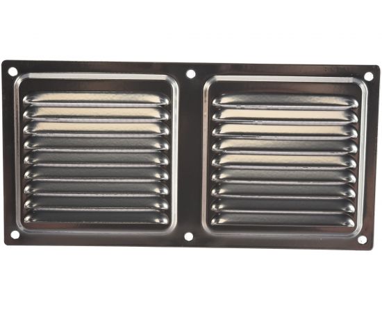 Решётка металлическая с сеткой (серебряная; 100x200 мм) Эвент ВРС – изображение 2