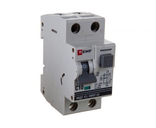 Автоматический дифференциальный выключатель EKF АВДТ-63 10А/30мА C A 6кА DA63-10-30e – изображение 3