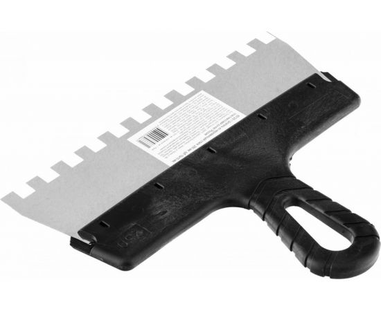 Шпатель из нержавеющей стали Россия 250 мм, зуб 10х10 мм 85129 – изображение 3