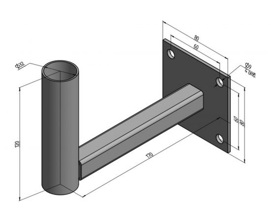 Г-образный кронштейн Мачты.ру КС-150 махагон 202110080186 – изображение 3