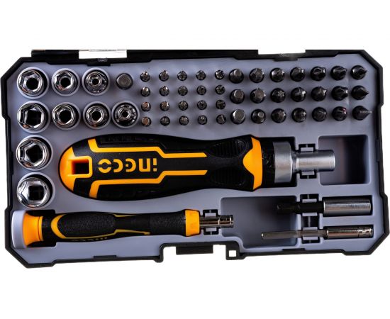 Реверсивная отвертка с набором бит INGCO 55 шт. HKSDB0558 – изображение 3