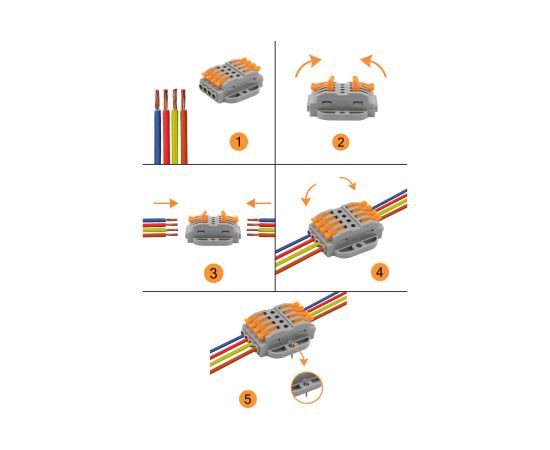 Проходная клемма REXANT с рычажком 4 полюса 0,08-4 мм2 с монтажной площадкой серая 25 шт 07-6264 – изображение 4