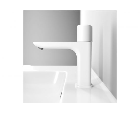 Смеситель для умывальника IDDIS с инновационным управлением Push Control, белый матовый Slide SLIWTBTi01 – изображение 4