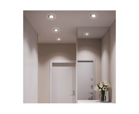 Встраиваемый потолочный светильник FERON с белой LED подсветкой CD4046 GX53 без лампы, прозрачный, 41908 – изображение 4