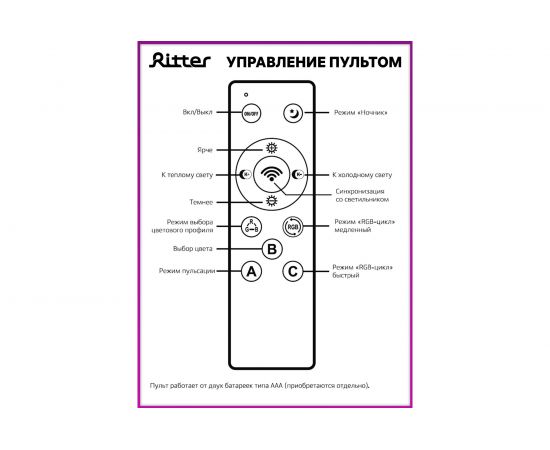 Светодиодная потолочная люстра с дистанционным управлением Ritter SATURN 52251 5 – изображение 8