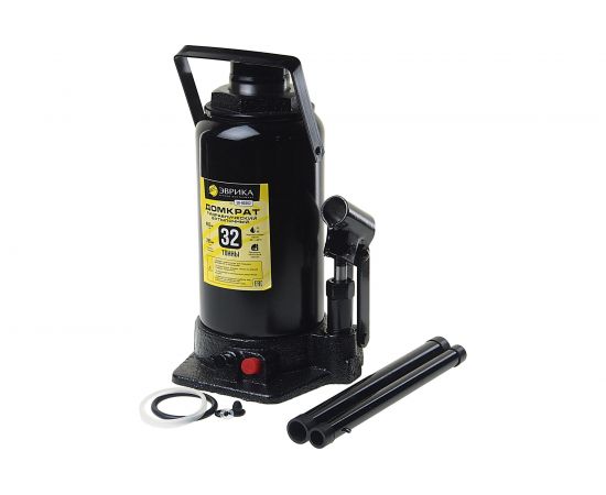 Гидравлический бутылочный домкрат ЭВРИКА с клапаном, 32 т, ремкомплект ER-80302 