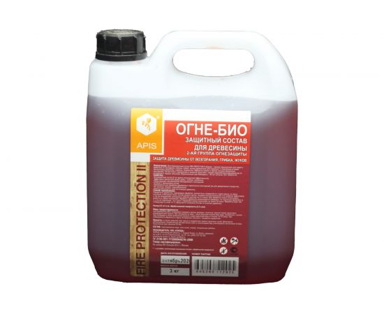 Огнебиозащитный состав для древесины APIS FIRE PROTECTION БАРЬЕР Эконом, канистра 3 кг 4665296512925 