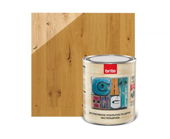 Декоративное покрытие по дереву BRITE FLEXX экстерьерное, тик, банка 0,9 л 212459 