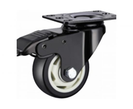 Колесо полиуретановое поворотное с панелью и тормозом 350125Sb (125 мм; 150 кг) А5 1005846 