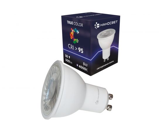 Светодиодная лампа Наносвет LH-MR16-50/GU10/940/60D, 5Вт, GU10, 500Лм, 4000K, Ra>95, L021 