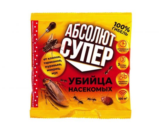 Средство от насекомых ООО Комус Абсолют СУПЕР дуст, 100 г АДС100 1403836 