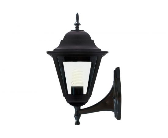 Садово-парковый светильник, четырехгранный на стену вверх 100W E27 230V, черный Feron 4201 11024 