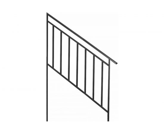 Перила металлические для лестниц Эко 4 ступени 180x120x4 УЛИЧНЫЕ ЛЕСТНИЦЫ MP-ECO-PR-4 