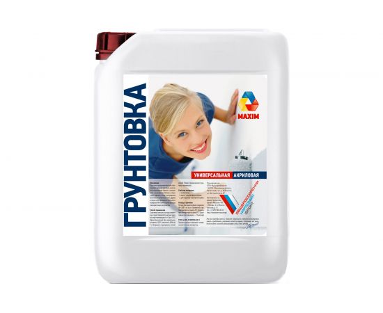 Акриловая универсальная морозостойкая грунтовка глубокого проникновения MAXIM 10 л 56001 