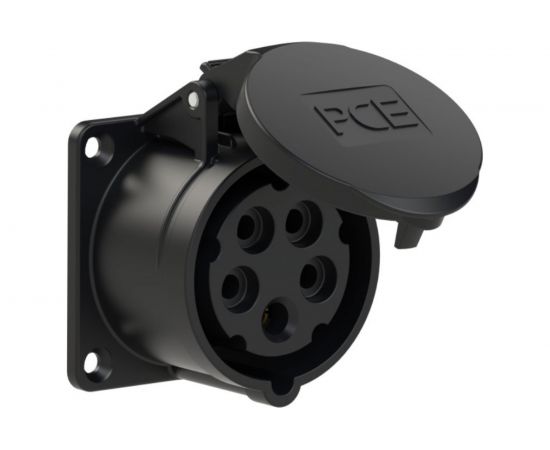 Встраиваемая розетка PCE 16А 400V 3P+N+E IP44 черная 315-6x 