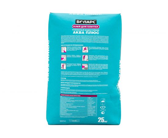 Клей для плитки БОЛАРС АКВА ПЛЮС 25 кг 00000003735 – изображение 2