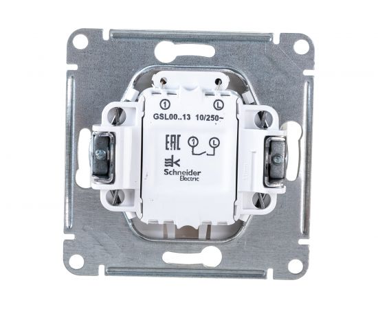 1-клавишный механизм выключателя Schneider Electric скрытой проводки Glossa 10А IP20 1а 10AX перламутр GSL000613 – изображение 2