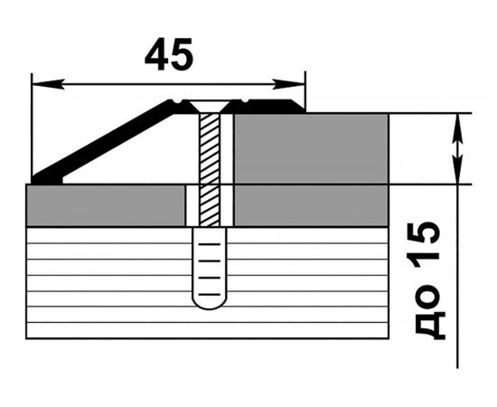 Порог разноуровневый алюминиевый Лука 45 мм, 1,35 м, декоративный, Дуб беленый 00000003061 – изображение 2