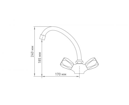 Смеситель для кухни Mix&Fix Петит двуручный тов-129520 – изображение 2