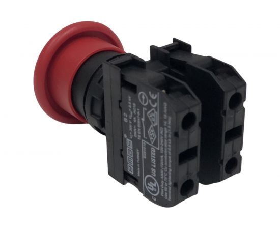 Нажимная кнопка Emas ""Грибок"" красная, без фиксации, 1НО+1НЗ, серия B, 250В AC, 4 А, B102MK – изображение 2