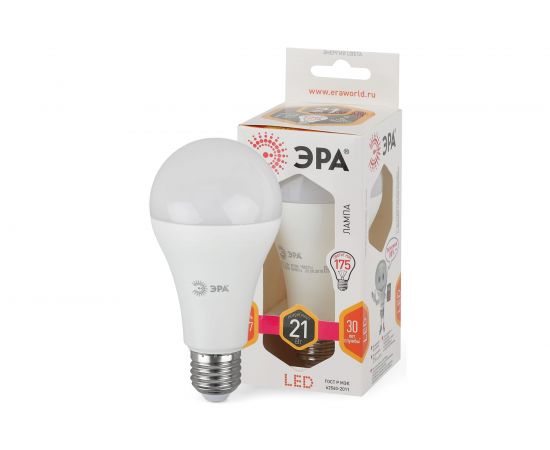 Светодиодная лампа ЭРА LED A65-21W-827-E27, груша, теплый Б0035331 – изображение 3