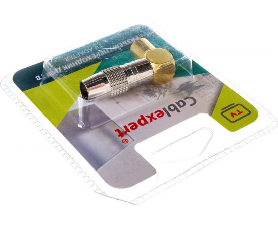 Разъем Cablexpert TV мама позолоченный, латунь OD8.5, 90 градусов, блистер TVPL-08 – изображение 3