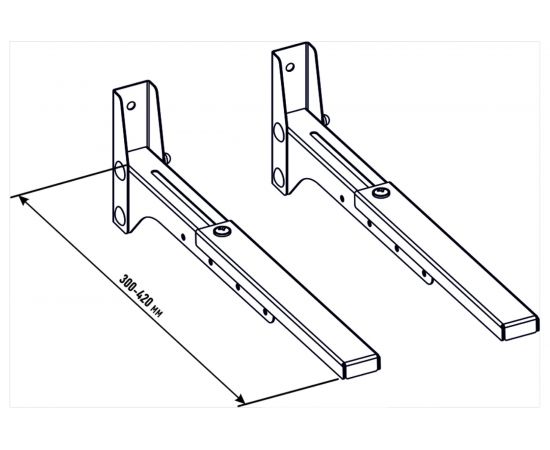 Кронштейн из нержавеющей стали для СВЧ печи EMBODIMENT толщина 1.2 мм EMB-MW-S-N – изображение 3
